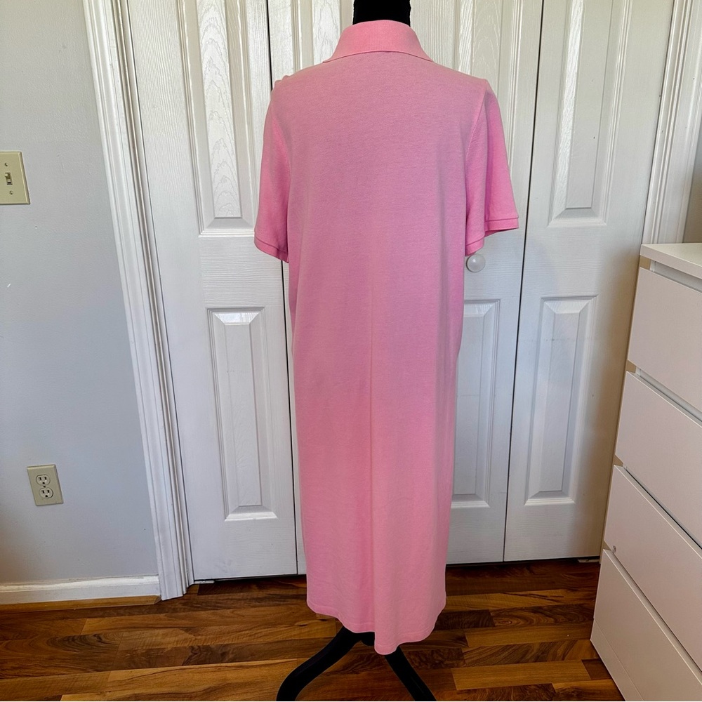 Lauren Ralph Lauren Pink Polo Dress Size 1X Cotton Knit Short Sleeves Preppy - Picture 3 of 10
